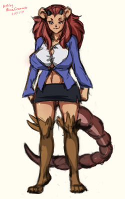 Here’s the curvy Manticore teacher from the monster girl yuri