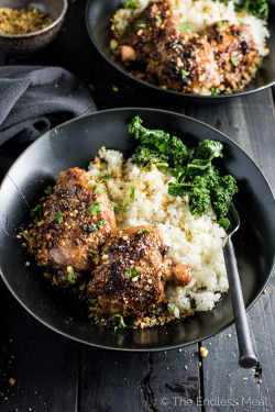 foodffs:  SWEET AND STICKY PISTACHIO HONEY CHICKEN (WITH CAULIFLOWER