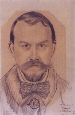 artist-kustodiev:Self Portrait, 1918, Boris Kustodiev