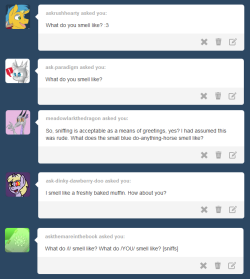 askspades:  Most ponies say I just smell like dirt! That’s