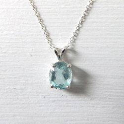 lotus-bl0g:  1.22 ct Natural Aquamarine Necklace in 0.925 Sterling