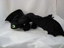 spaceplush:  Toothless is made entirely from minky fabric. He