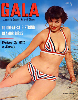 burleskateer:  Sequin (aka. Geri Tamburello) appears on the cover of the July ‘56 issue of ‘GALA’ magazine.. Photographed by - Charles Kell 