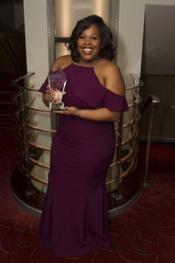 amberrileynews:  Amber Riley accepts the award for Best Actress