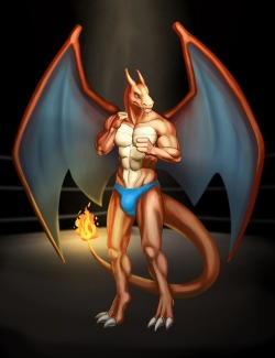 Commission from allaros of a fighting Charizard~He’s very