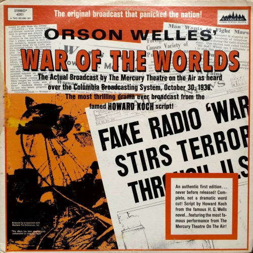 Orson Welles’ War Of The Worlds Soundtrack L.P. (Evolution, 1969). From Anarchy Records in Nottingham.