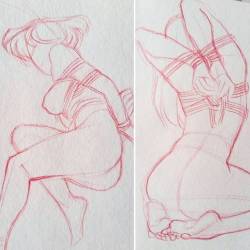goldentar: Two of very little less explicit #shibari sketches