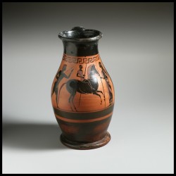 the-met-art:  Terracotta oinochoe: olpe (jug), Greek and Roman