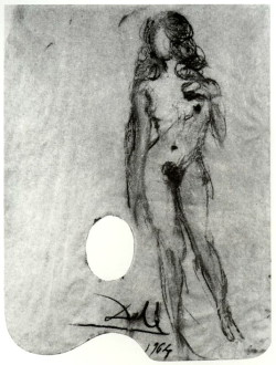 thefineartnude:  Salvador Dali, untitled (female nude on palette),