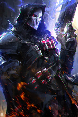 cyberclays:  Reaper - Overwatch fan art by  Ross Tran  