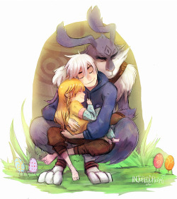 injureddreams:  Protective cuddleI couldn’t sleep so I decided