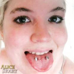 aliceskary:  Spikey. #piercing #tongue #tonguepiercing #piercedtongue