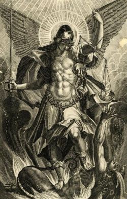 ultrawolvesunderthefullmoon:  Raphael Sadeler II , “Saint Michael