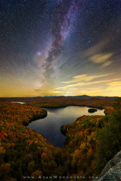 drxgonfly:  Autumn Milky Way Over Nichols Pond (by Adam Woodworth)