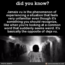 did-you-kno:  Jamais vu is the phenomenon of  experiencing a