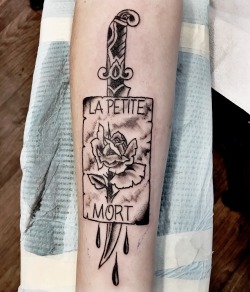 1337tattoos:  in french it roughly means orgasm submitted by http://ghostpuke.tumblr.com