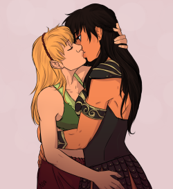 pickupmypencil:  old school lady love! Xena/Gabrielle for Femmeslash