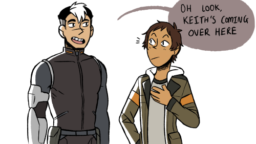 gaiavil: AU where Shiro knows about Lanceâ€™s secret crush on Keith and starts acting like the â€˜embarrassing dadâ€˜ ;D BONUS 
