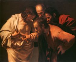 The Incredulity of Saint Thomas by Michelangelo Merisi da Caravaggio,