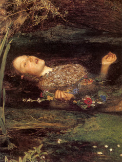 Detail in John Everett Millais’ Ophelia, 1852.