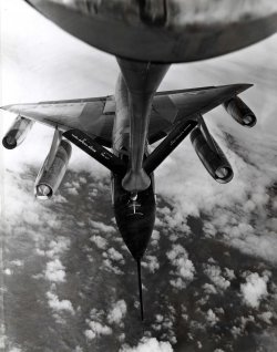 Convair B-58A Hustler being refueled by a KC-135 Stratotanker