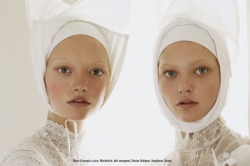 Gemma Ward & Sasha Pivovarova photo by Steven Meisel, 2006found: