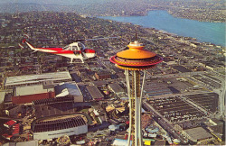 Cessna CH-1 over Space Needle Seattle World’s Fair, 1962