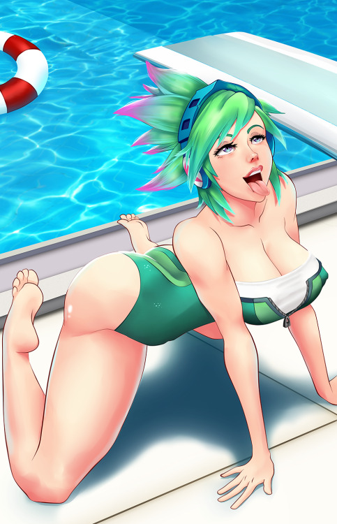 lord-dominik:  Arcade Riven in the Pool Wallpaper Multiple versionsand NSFW in Patreon!  https://www.patreon.com/lorddominik 