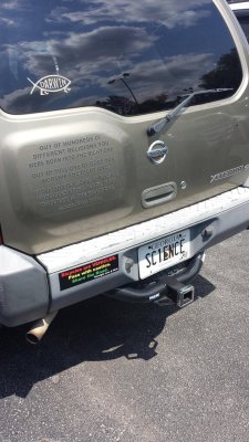 proud-atheist:  I live in the deep south, and this is my co-worker’s car. She’s got more guts than I do for surehttp://proud-atheist.tumblr.com