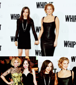 glossywhit:  ellen page + drew barrymore, whip it promotion and