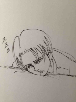  Isayama’s latest blog sketch features fatigued!Levi! (Source)