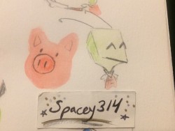 spacey314:  and now lil zim doodles :)diggin’ these water color