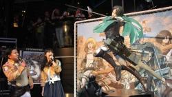 Ishikawa Yui (Mikasa) and comedian Sugi-chan helped unveil the