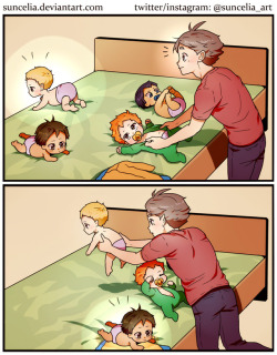 suncelia-art:Suga mom vs little crows