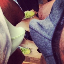 sinnerguy:  2 #sinnerguy #bulge #bulging #boner #hardon #sneakers