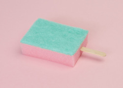 papiemoji: PUTPUT  is that a popsicle stick in a dish sponge?