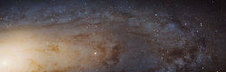 loverscarvings:  ohstarstuff:  Sharpest View of the Andromeda Galaxy, Ever. The NASA/ESA Hubble Space Telescope has captured the sharpest and biggest image ever taken of the Andromeda galaxy — a whopping 69,536 x 22,230 pixels. The enormous image is