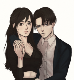 lolakasa:I was commissioned to draw Levi and Mikasa by adorable