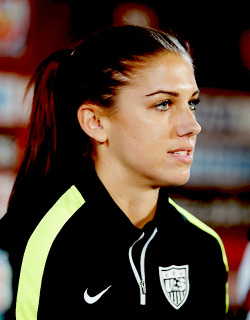 daily-football: Alex Morgan of USA talks to the media during