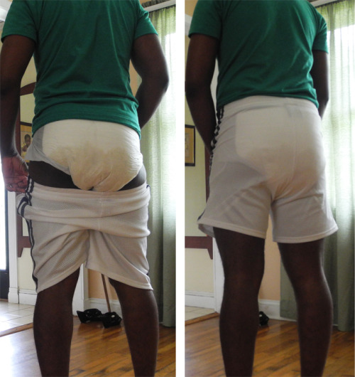 jeffabdl:  After photo review I’ve realized that these shorts aren’t just terrible at hiding diapers, it’s a complete invasion of privacy. People can literally see how wet the diaper is through the shorts. 