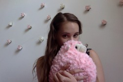 daisylicked:  lars the sheep matches the flowers on my wall 