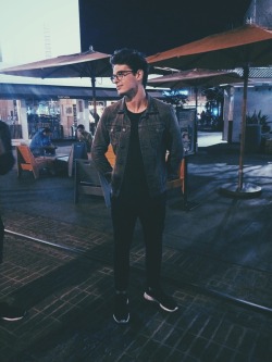 blakesteven:  Late nights at the grove :)  Denim Jacket - All