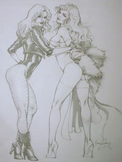 comicbookwomen:  Black Canary and Emma Frost-Greg LaRocque