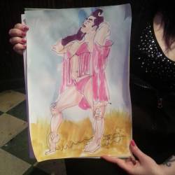 Drawing of Geegee Louise at Dr. Sketchy’s Boston! #ink