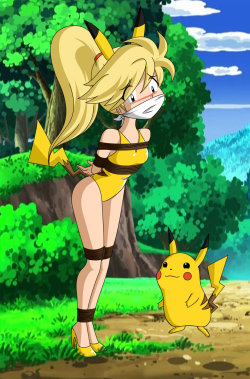 knotty-desires:  For bad girl ….    Pikachu lookin at her
