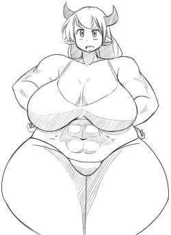 connard-cynique:Abby by OverlordZeon chubby muscles ♥ chubby
