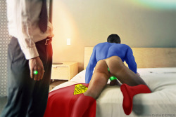 Luthor defeating Superman with kryptonite .