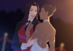 denimcatfish:  Commission for @buen-nino. Korrasami red carpet-ish.