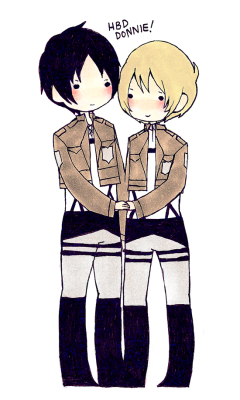 paperlune:  For Donnie’s birthday. Eremin chibis!! Sorry I’m