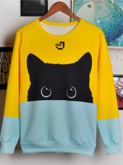 thekawaiifirek: Unisex Cool Hoodies&Sweatshirts Cartoon Cat: